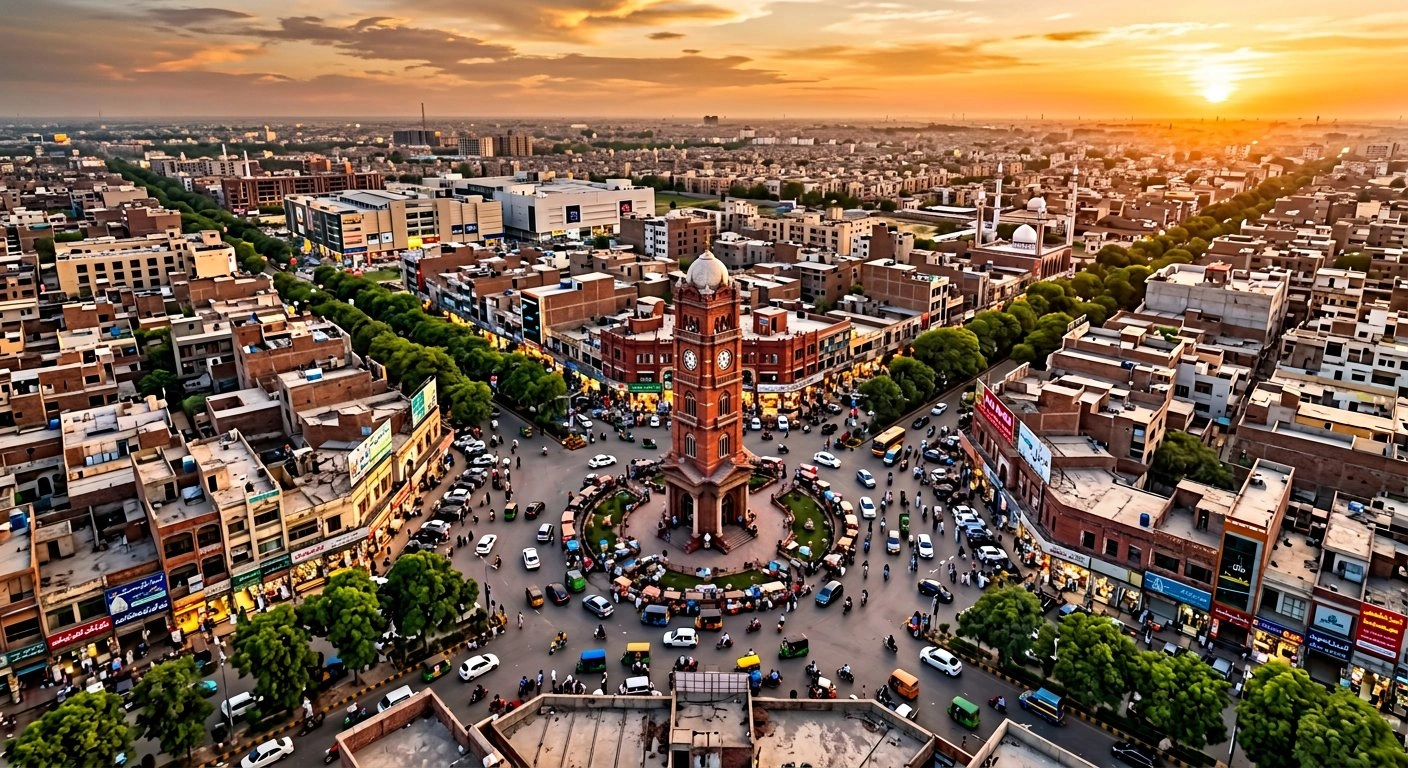 Aerial view of an expanding urban development